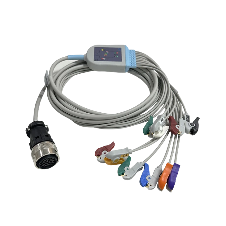Quinton Compatible 19-Pin 10-Lead ECG/EKG Cable