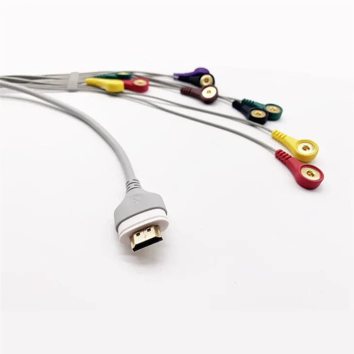 Holter kabel 10 leads snap združljiv za nalong medical holter kabel
